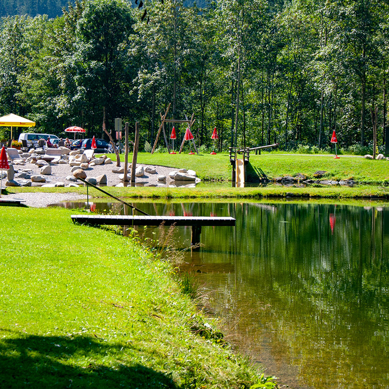 Naturbad Sirnitz — alpine meadow surroundings and forest